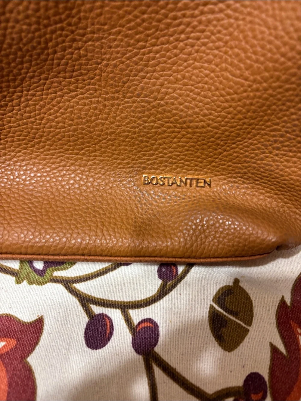 Bostanten Cognac Pebbled Leather Hobo with Top Handles like new